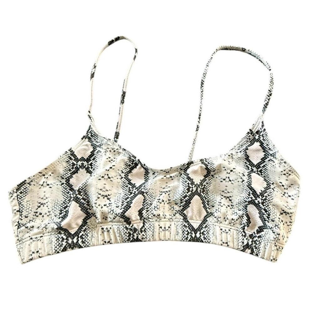SHEIN Black and Cream Reptile Print Bralette